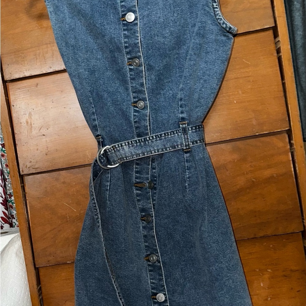 Active USA Blue Denim Button-Down Dress